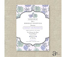 Vintage Shabby Chic Floral Bird Bridal Shower Printable Invitation - Ashley Collection - Purple