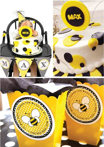 Bee Birthday Party Decorations and printables - My Party Design