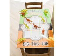 Dinosaur Dig Excavation Printable Dig Tac Toe Game Board Poster - 20" x 30"