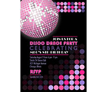 Disco Birthday Party Printable Invitation