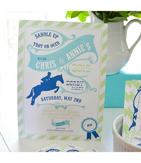 Equestrian Derby Party Horse Race Party Printable Invitation