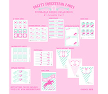 Preppy Equestrian Birthday Party Printable Collection
