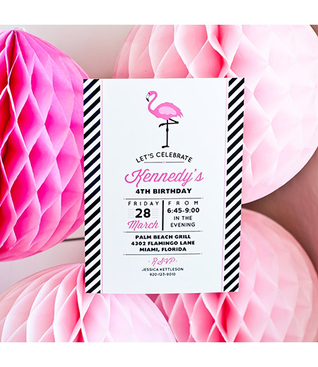 Flamingo Pink Party Printable Invitation
