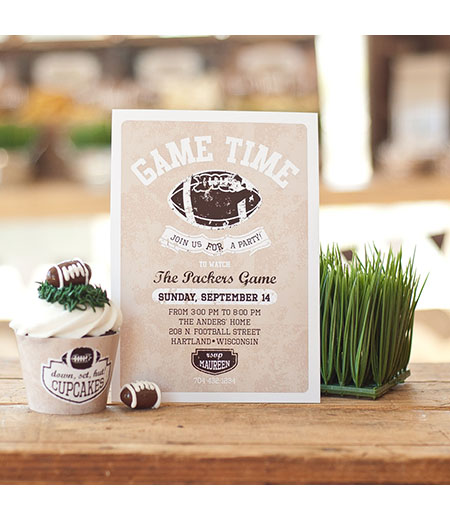 Vintage Football Party Printable Invitation - Neutral to match any team!