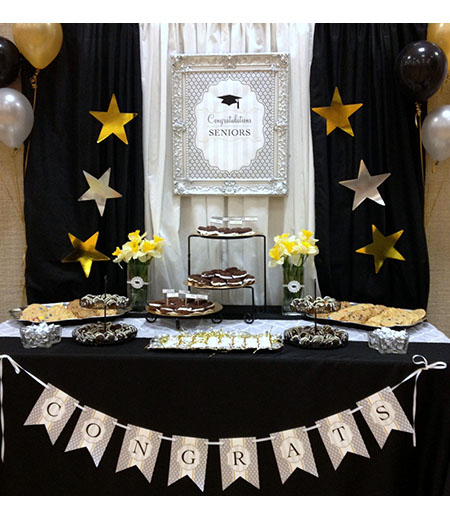 Modern Graduation Party Printable Collection - Black, Silver, Gold and White