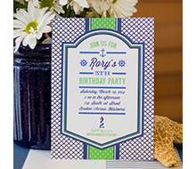 Nautical Party Printable Invitation - Navy and Green