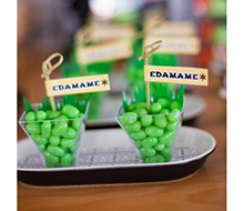 Ninja Birthday Party Printable "Edamame" Party Flags Labels - Instant Download