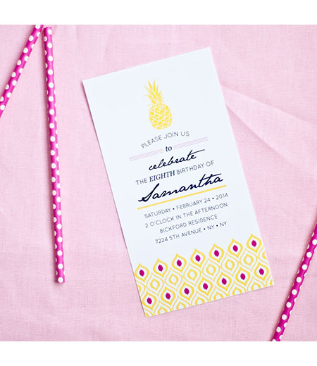 Pineapple Party Shower Bridal Birthday Party Printable 4x8 Invitation