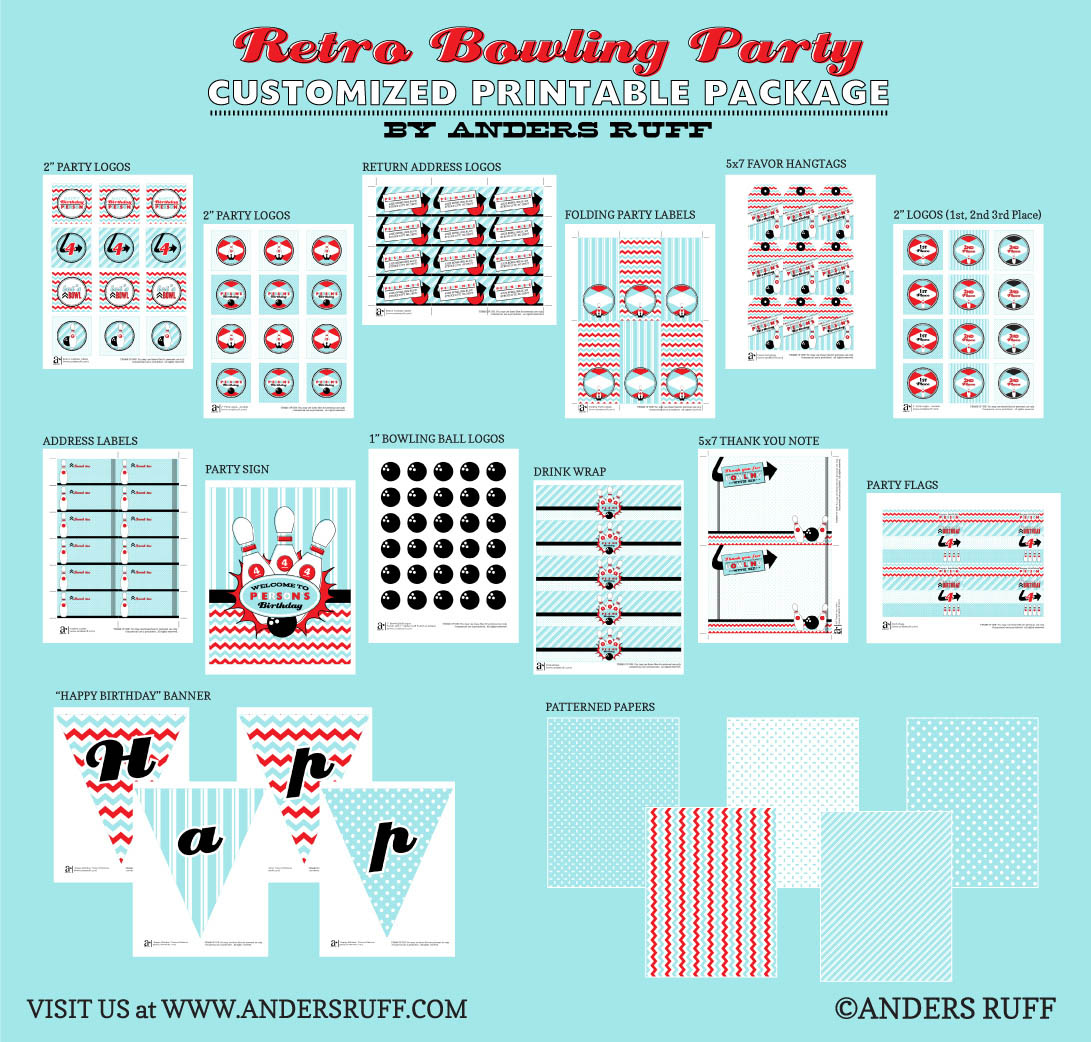 75+ page bowling party printables kit!