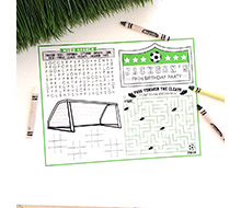Soccer Party Printable Activity Coloring Placemat