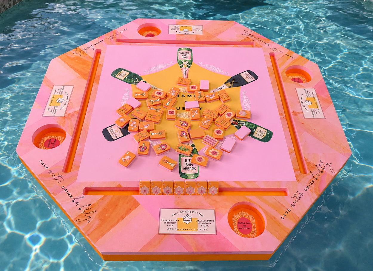 Bams & Bubbly™ Mahjong Anywhere Floating Convertible Table & Tile Set