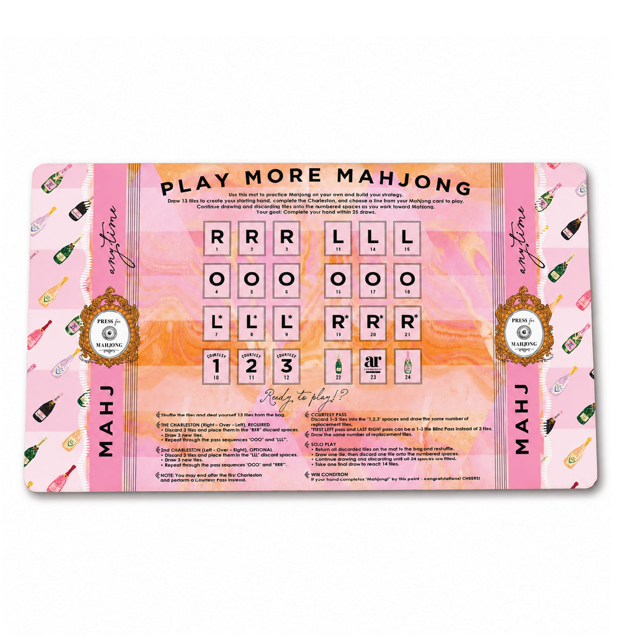 Bams & Bubbly Solo Play Mahjong Mat