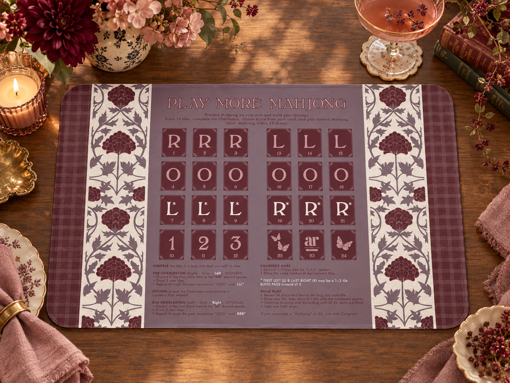 Burgundy Grove Solo Play Mahjong Mat
