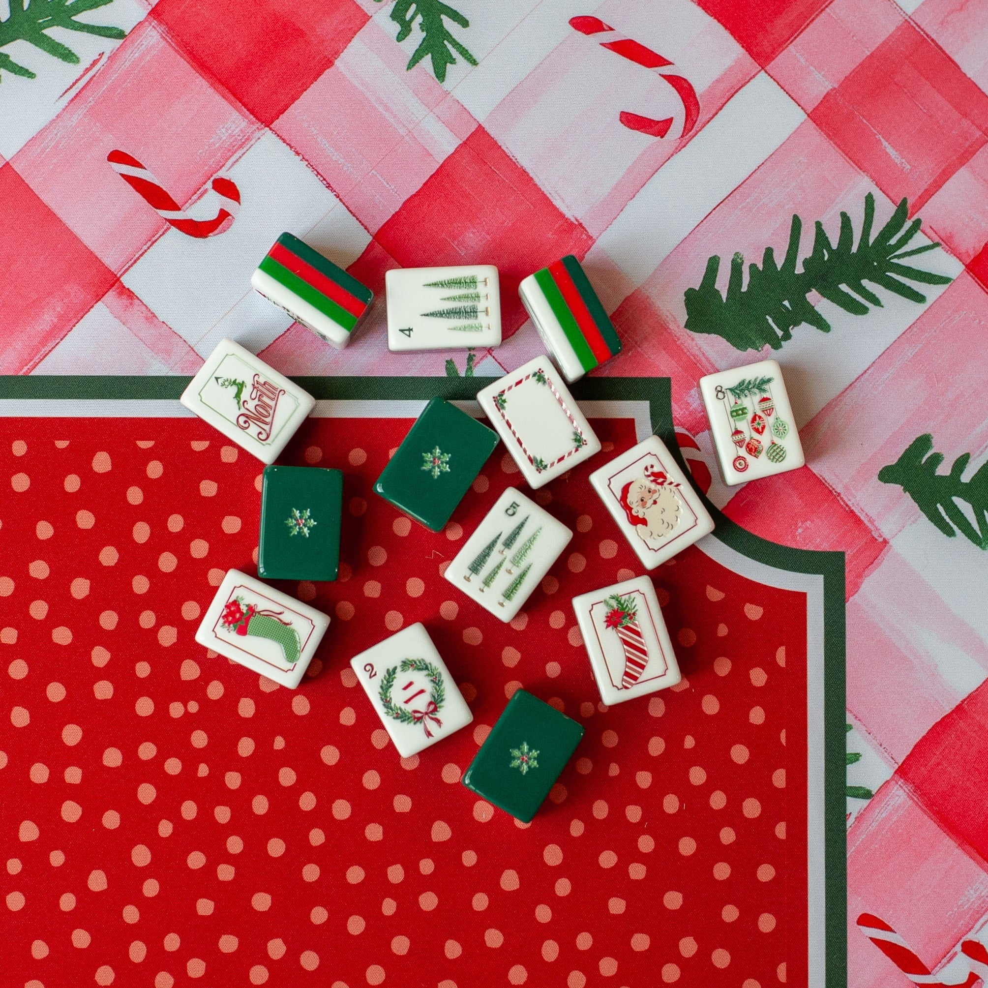 Candy Cane Lane Mahjong Mat