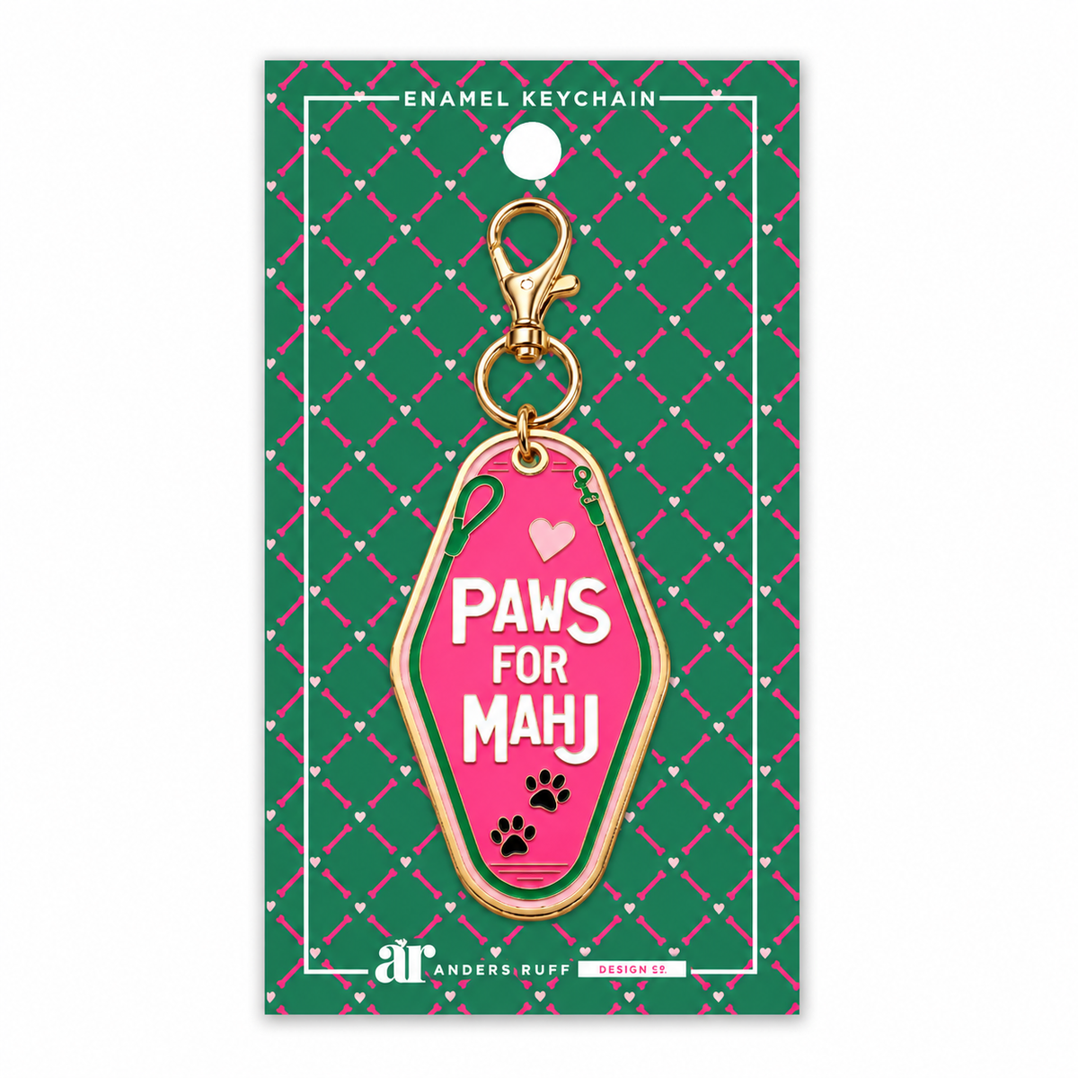 Paws For Mahj Keychain Charm