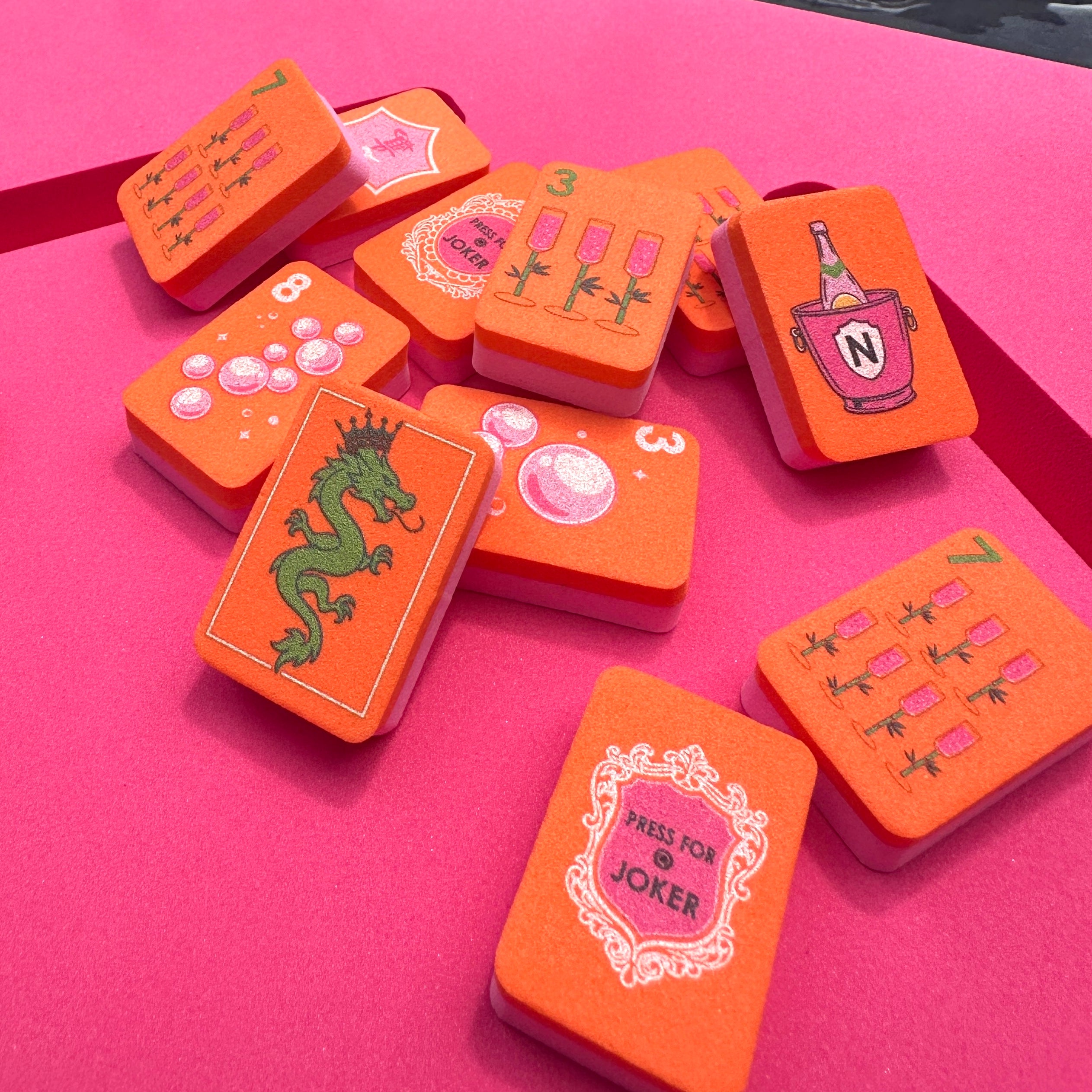Bams & Bubbly™ Mahjong Anywhere Floating Convertible Table & Tile Set
