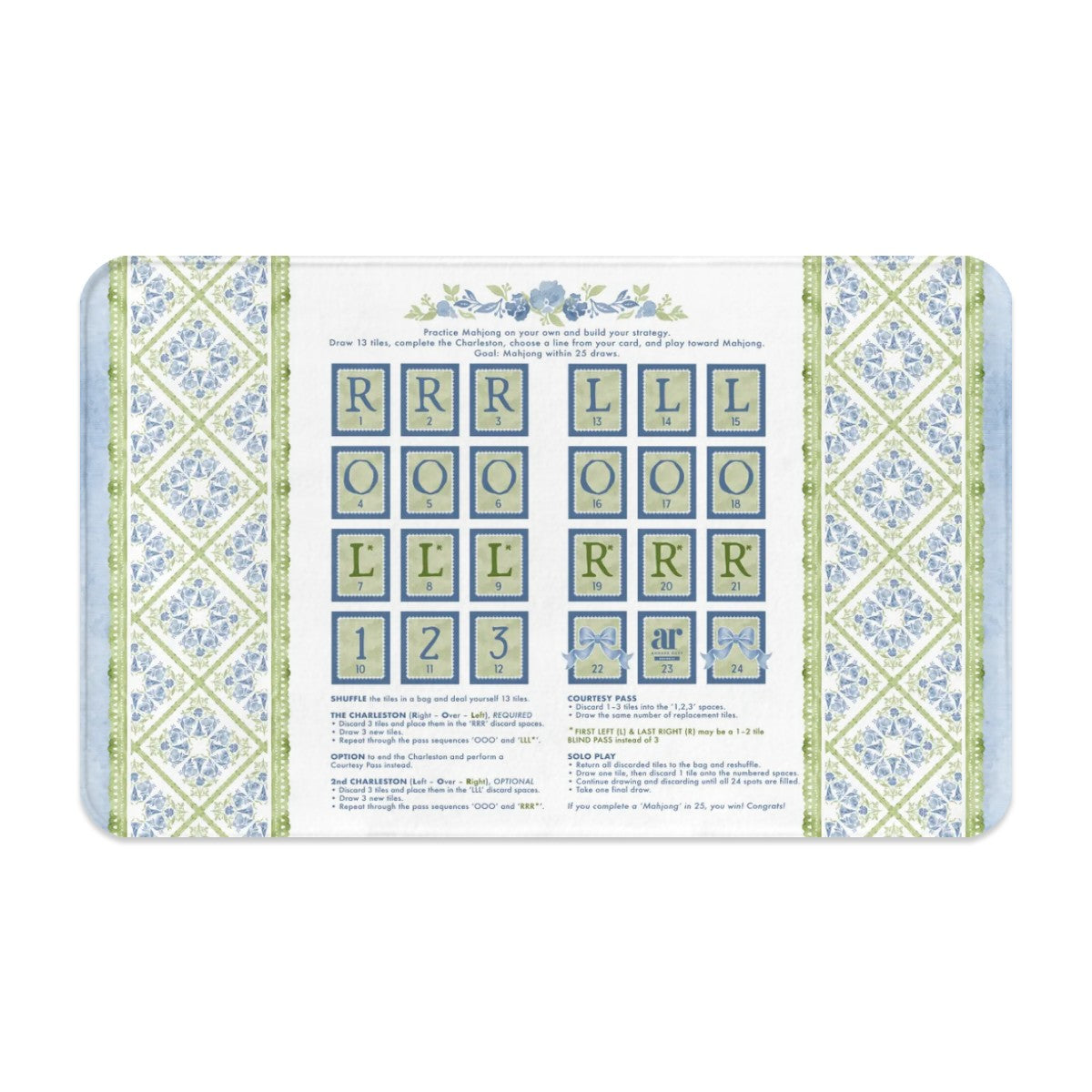 The Garden Room Solo Play Mahjong Mat