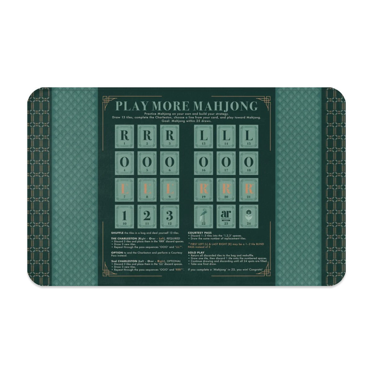 Green Light Gatsby Solo Play Mahjong Mat