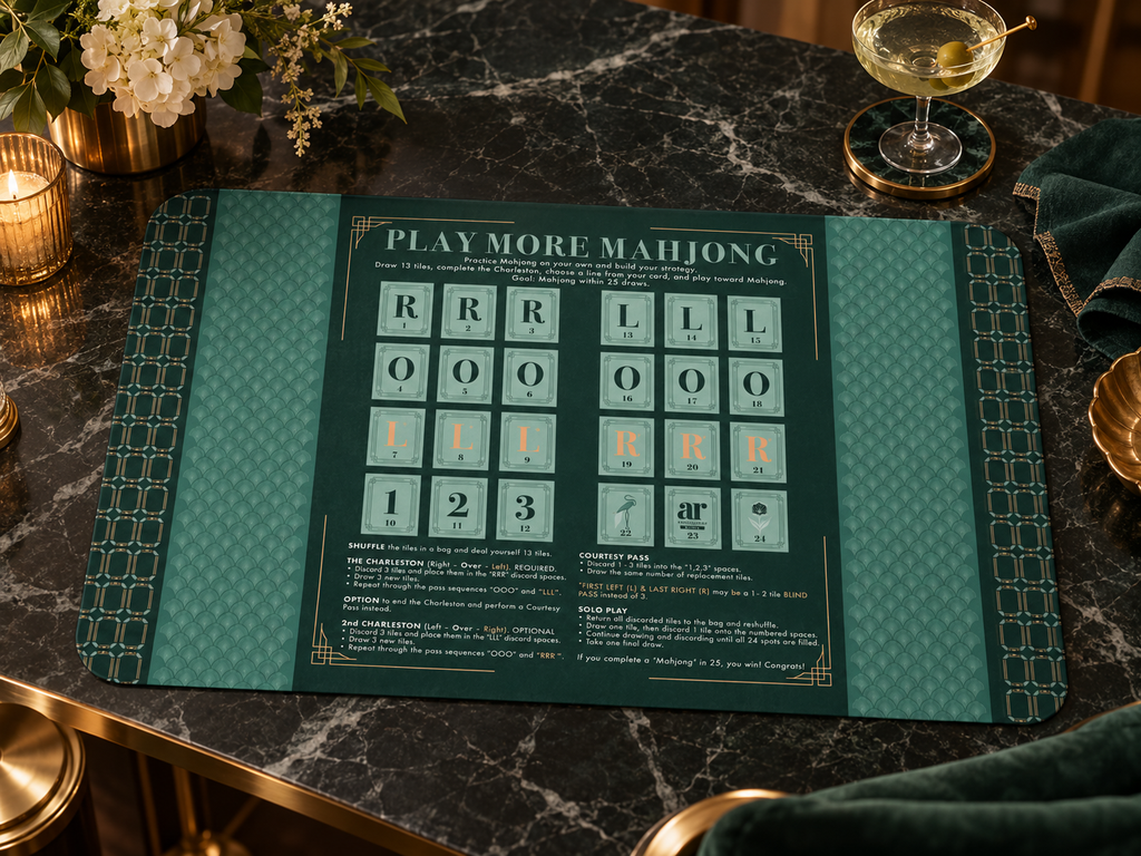 Green Light Gatsby Solo Play Mahjong Mat