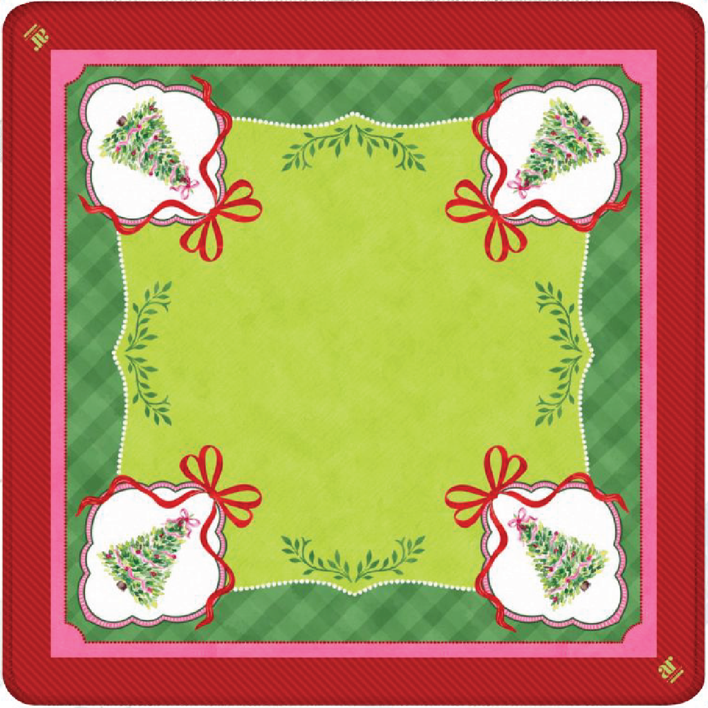 Watercolor Christmas Tree Mahjong Mat
