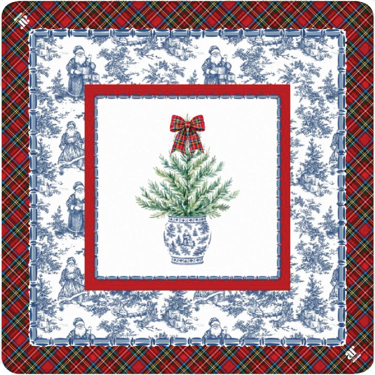 Tartan Toile Noël Mahjong Mat