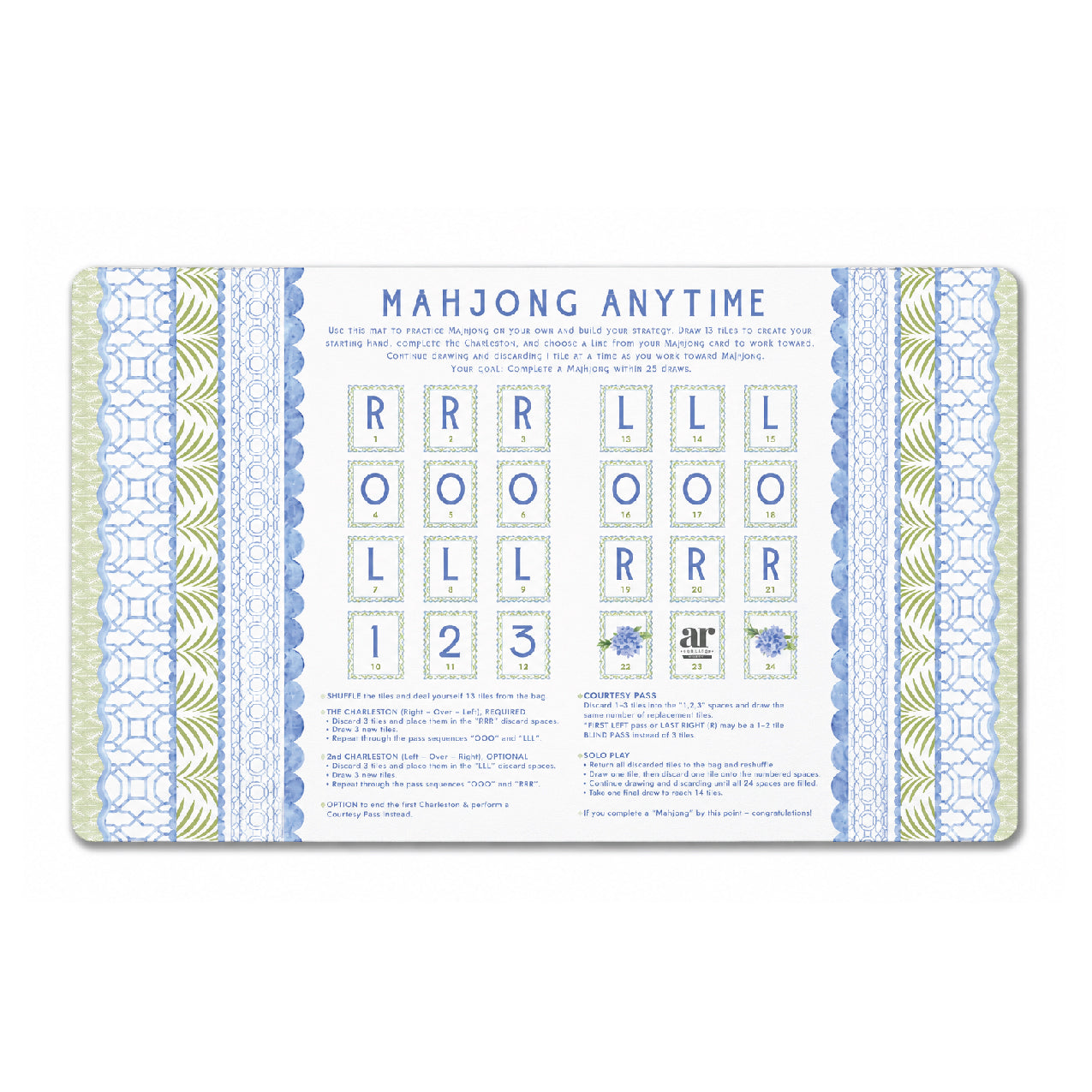 House of Hydrangea Solo Play Mahjong Mat