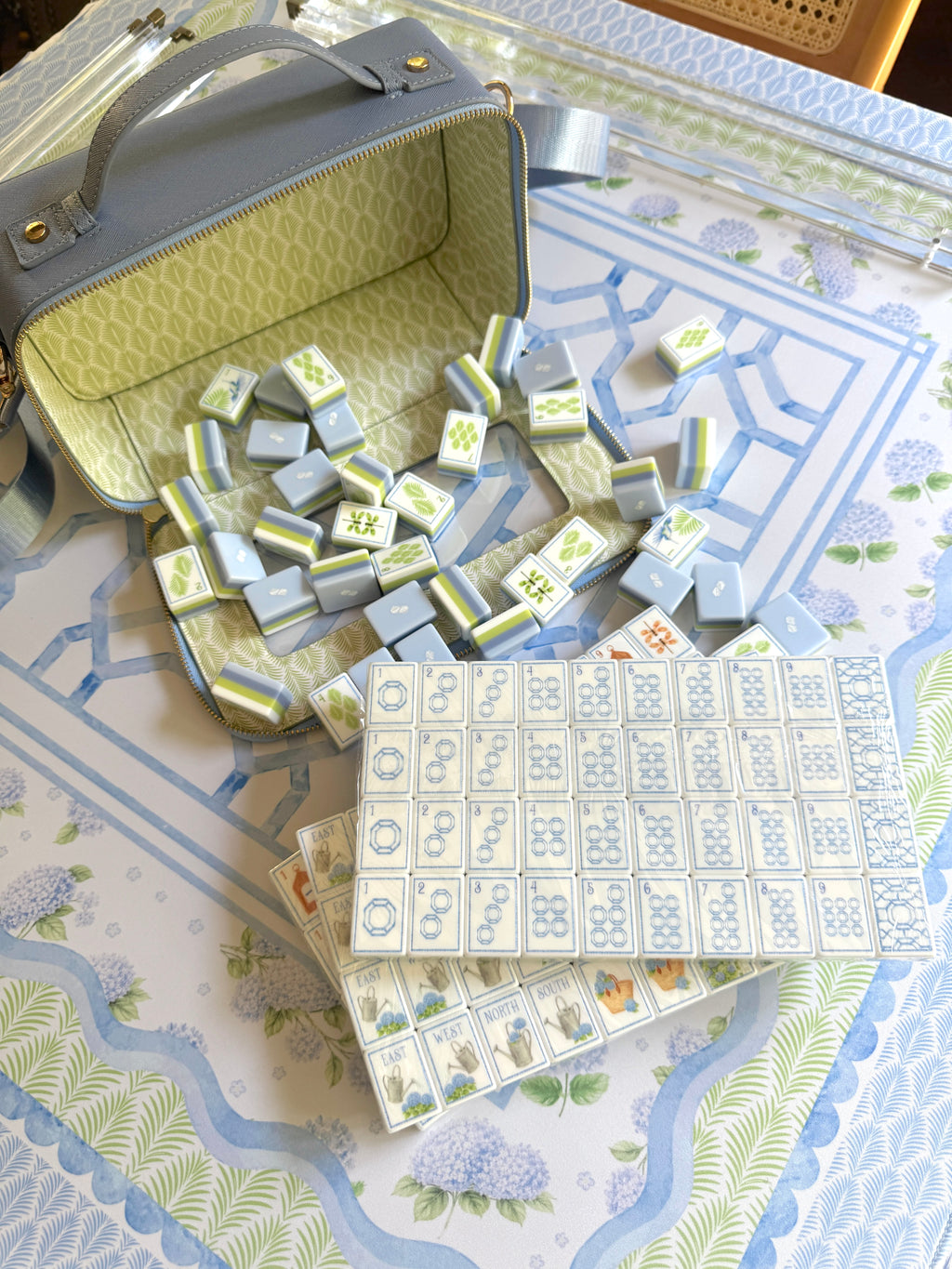 The House of Hydrangea Mahjong Tile Set