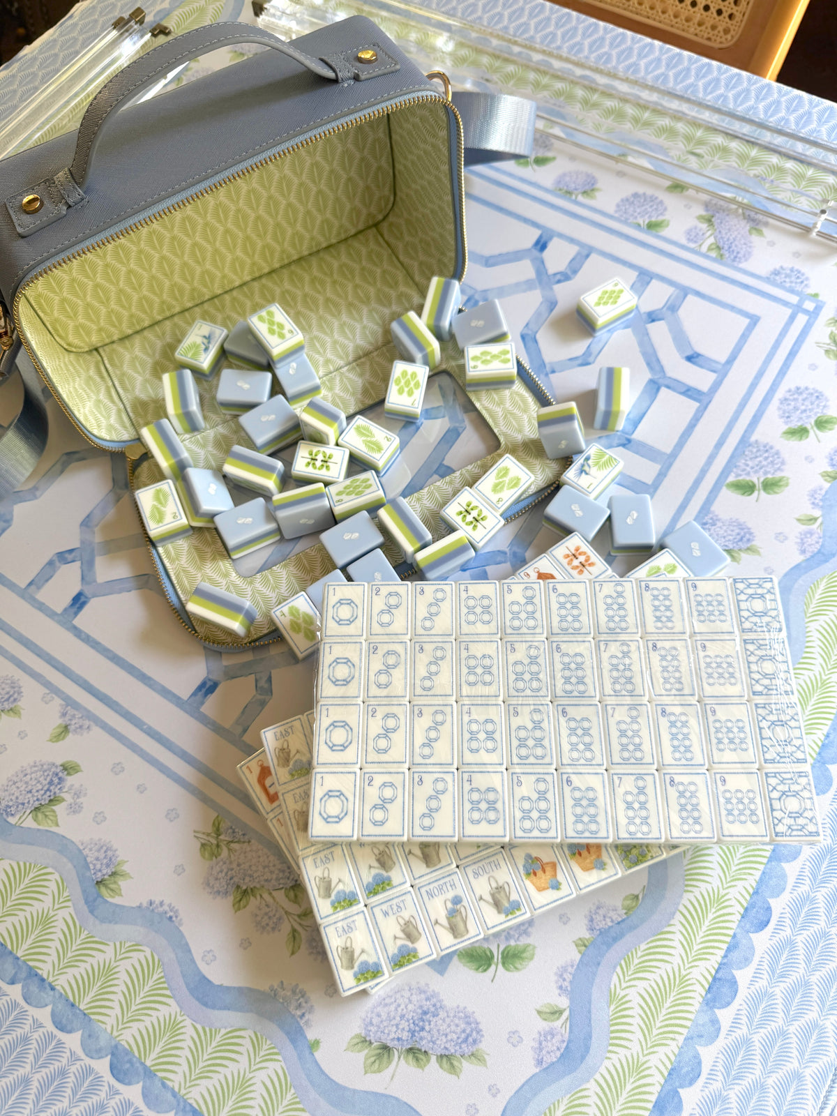 The House of Hydrangea Mahjong Tile Set