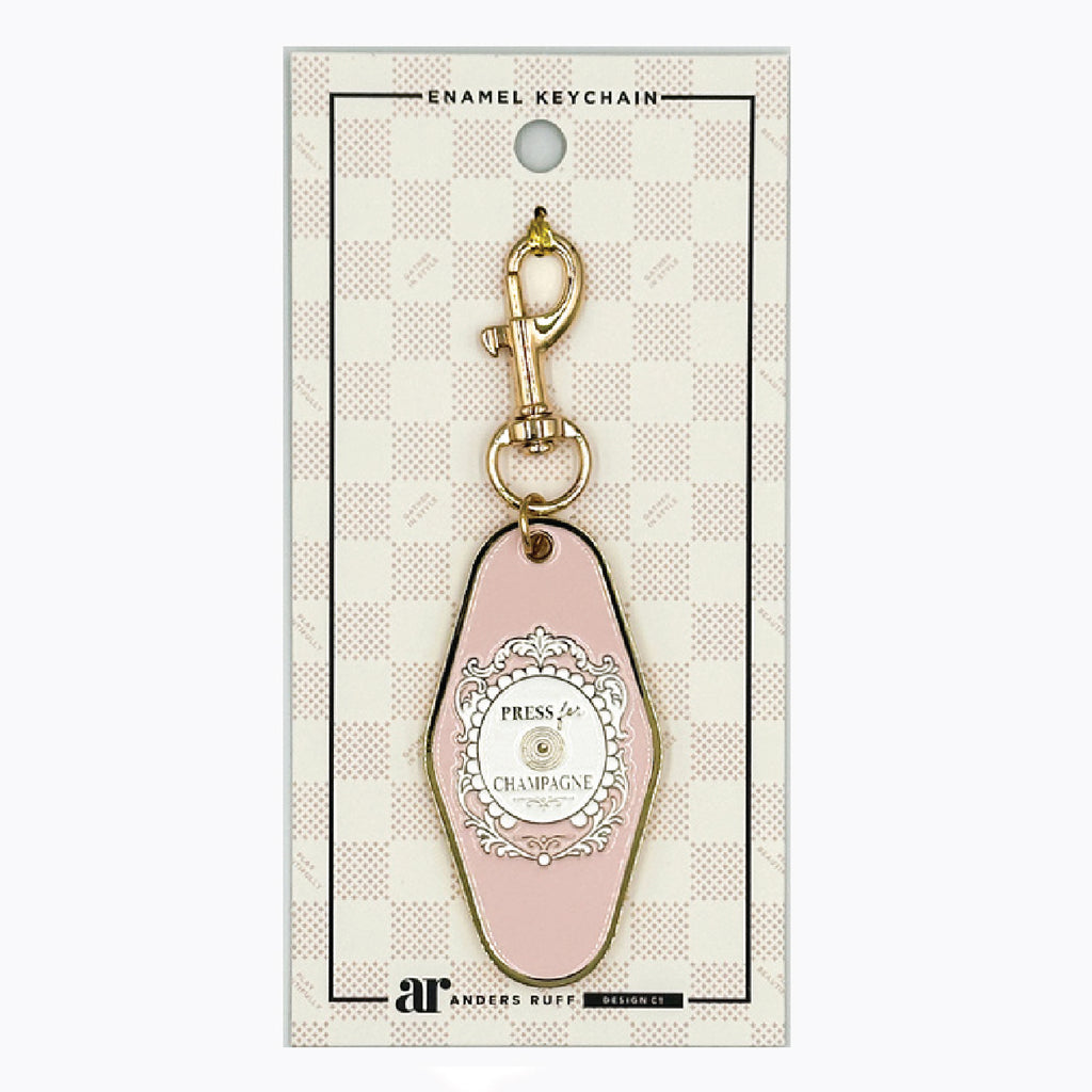 Press for Champagne Keychain Charm