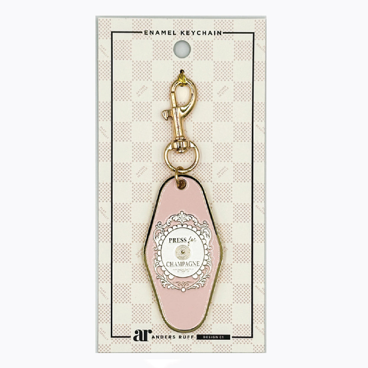 Press for Champagne Keychain Charm