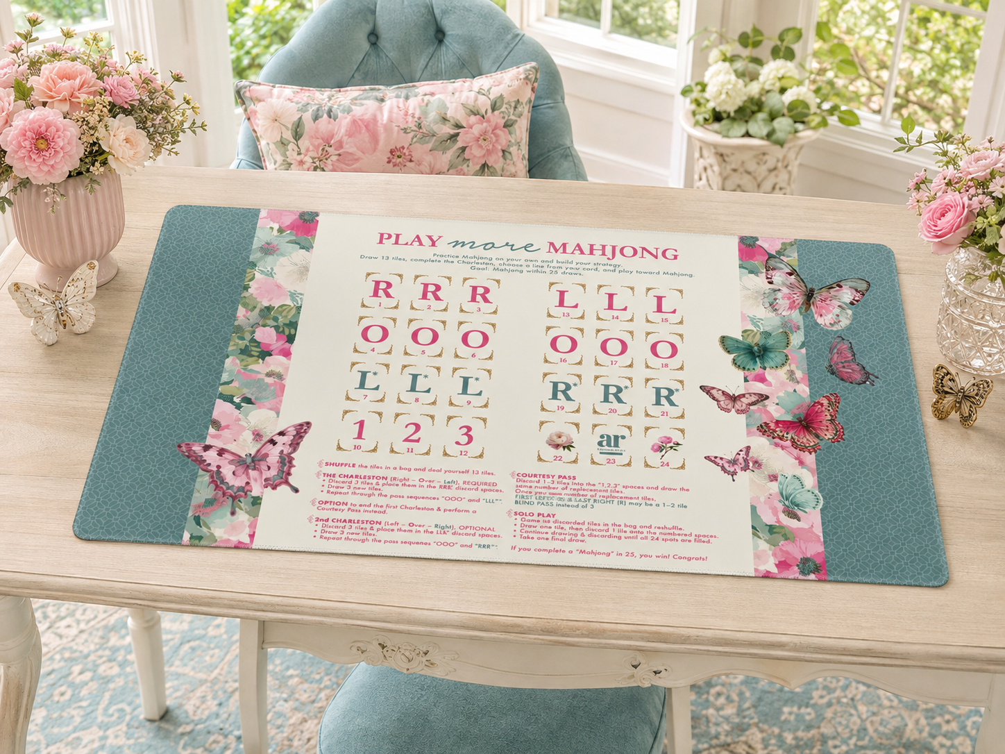 Mahj in Bloom Solo Play Mahjong Mat