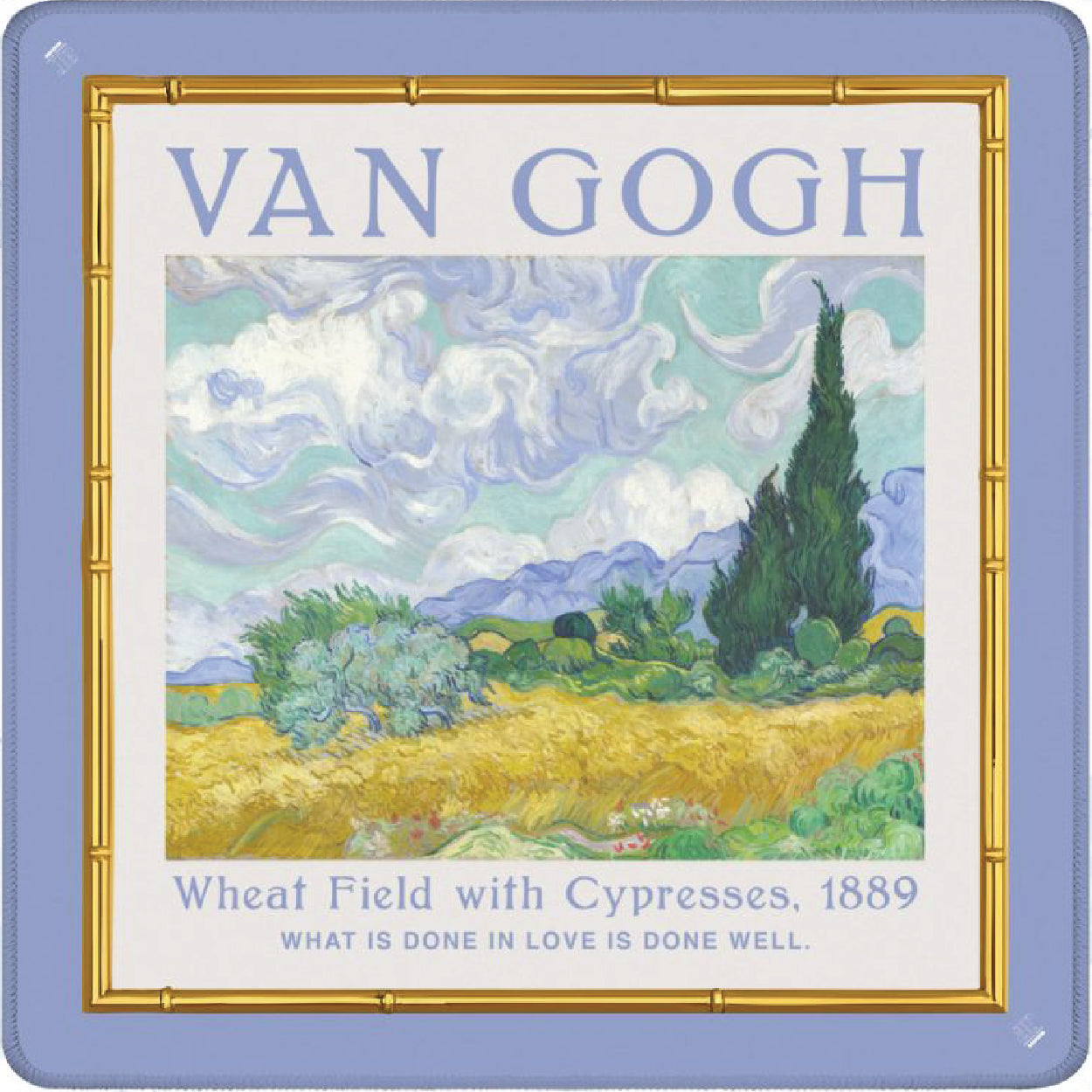 Van Gogh Starry Night & Wheat Field with Cypresses Reversible Mahjong Mat