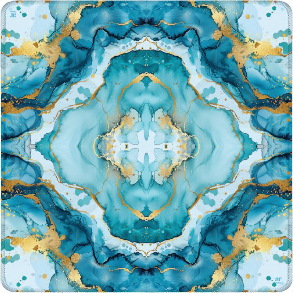 Coastal Aqua Marble Mahjong Mat