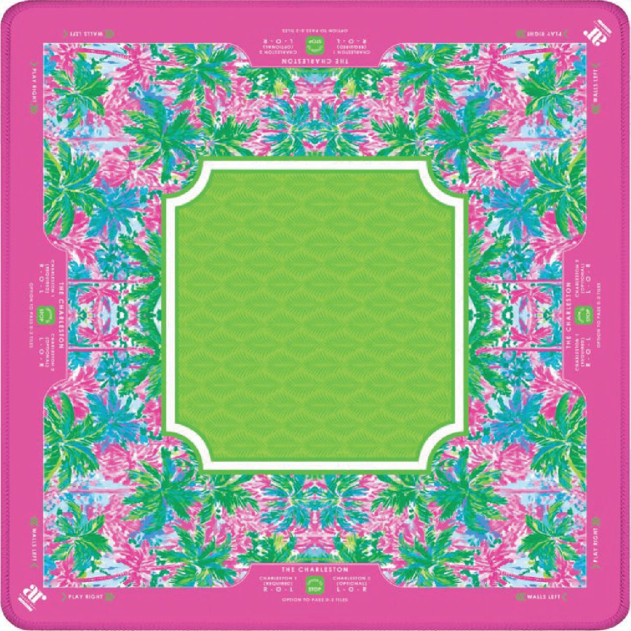 Palm Beach Tropical Pink Lime Mahjong Mat