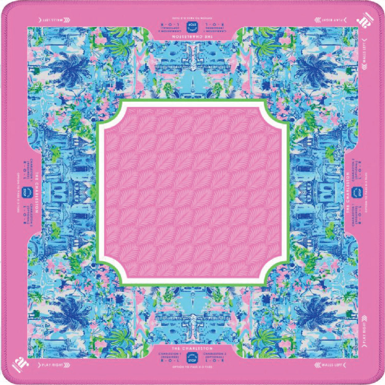 Palm Beach Pink Cabana Blue Mahjong Mat