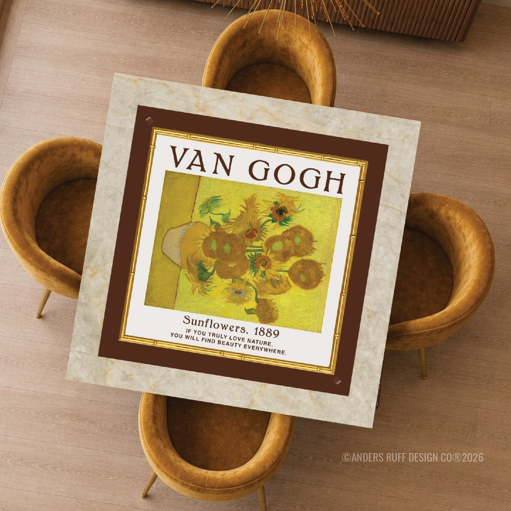 Van Gogh Sunflowers & Irises Reversible Mahjong Mat