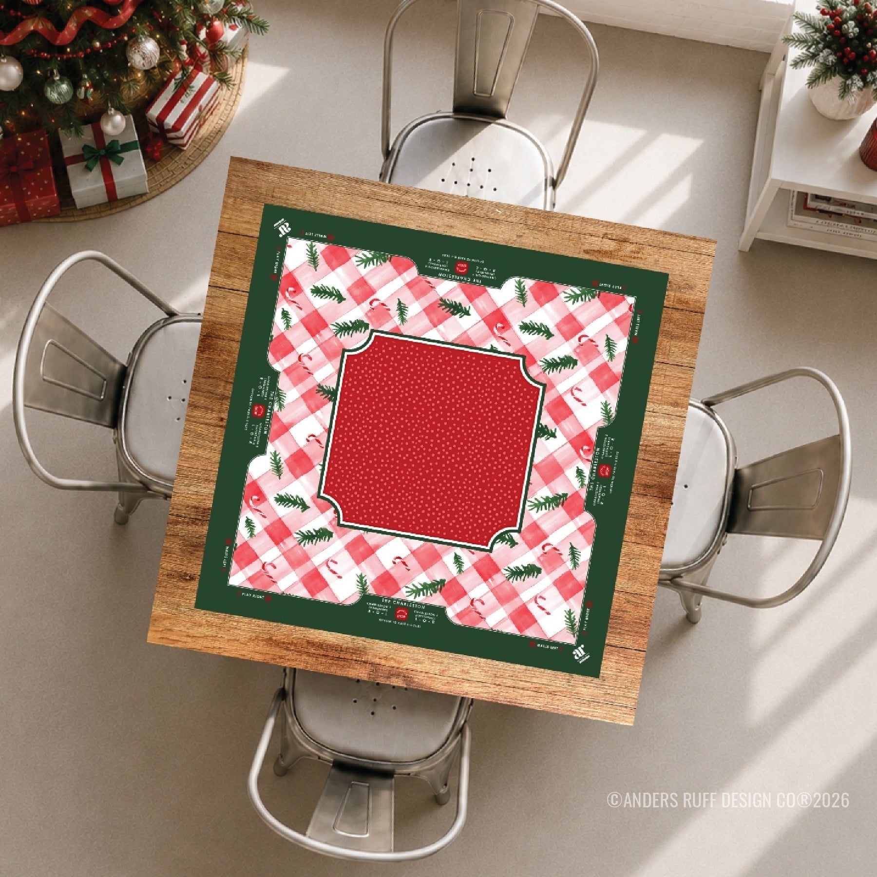 Candy Cane Lane Mahjong Mat