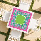 Palm Beach Tropical Pink Lime Mahjong Mat