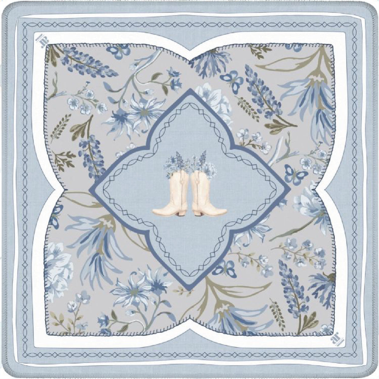 Bluebonnet Trails Boots Mahjong Mat
