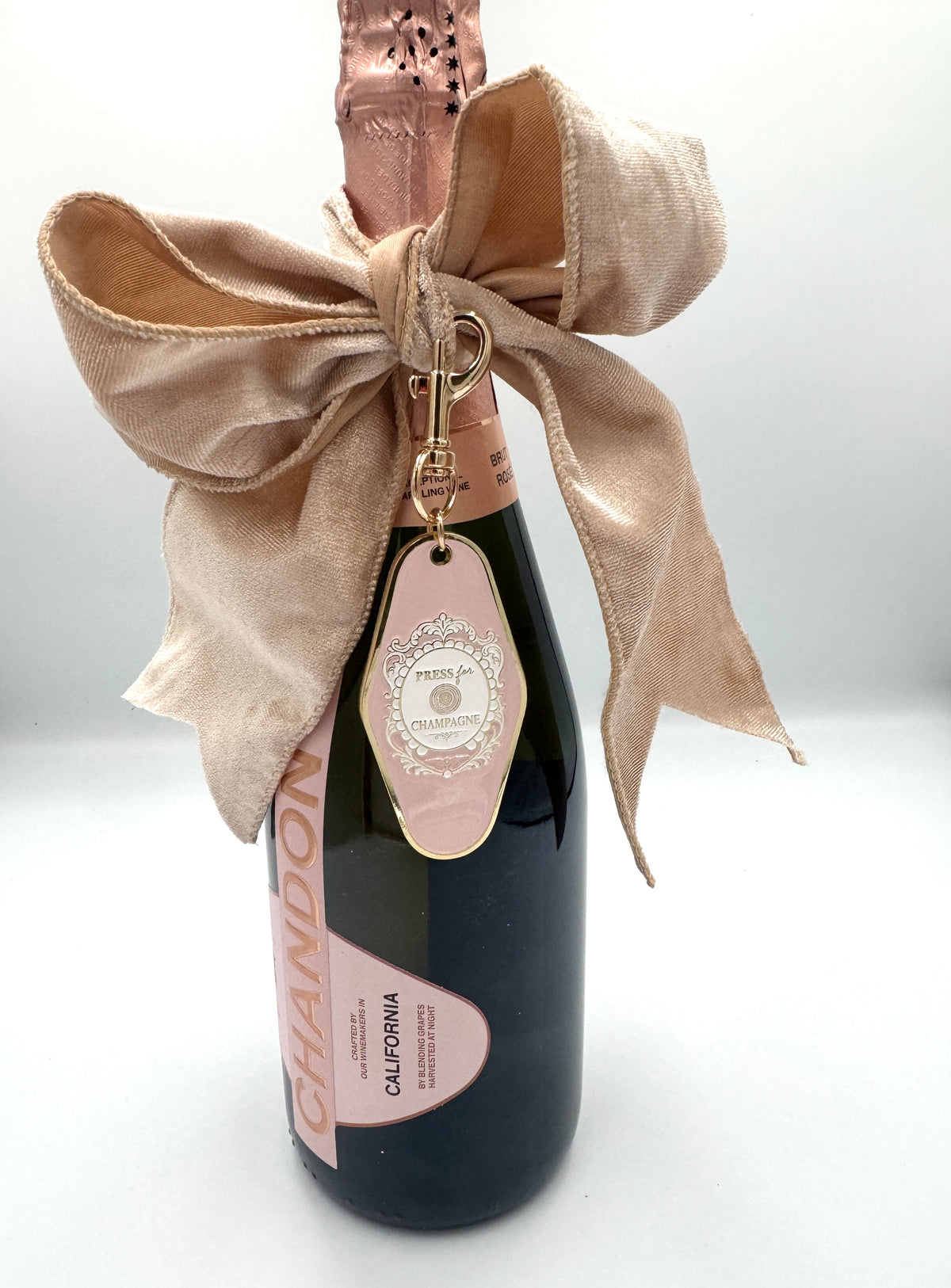 Press for Champagne Keychain Charm