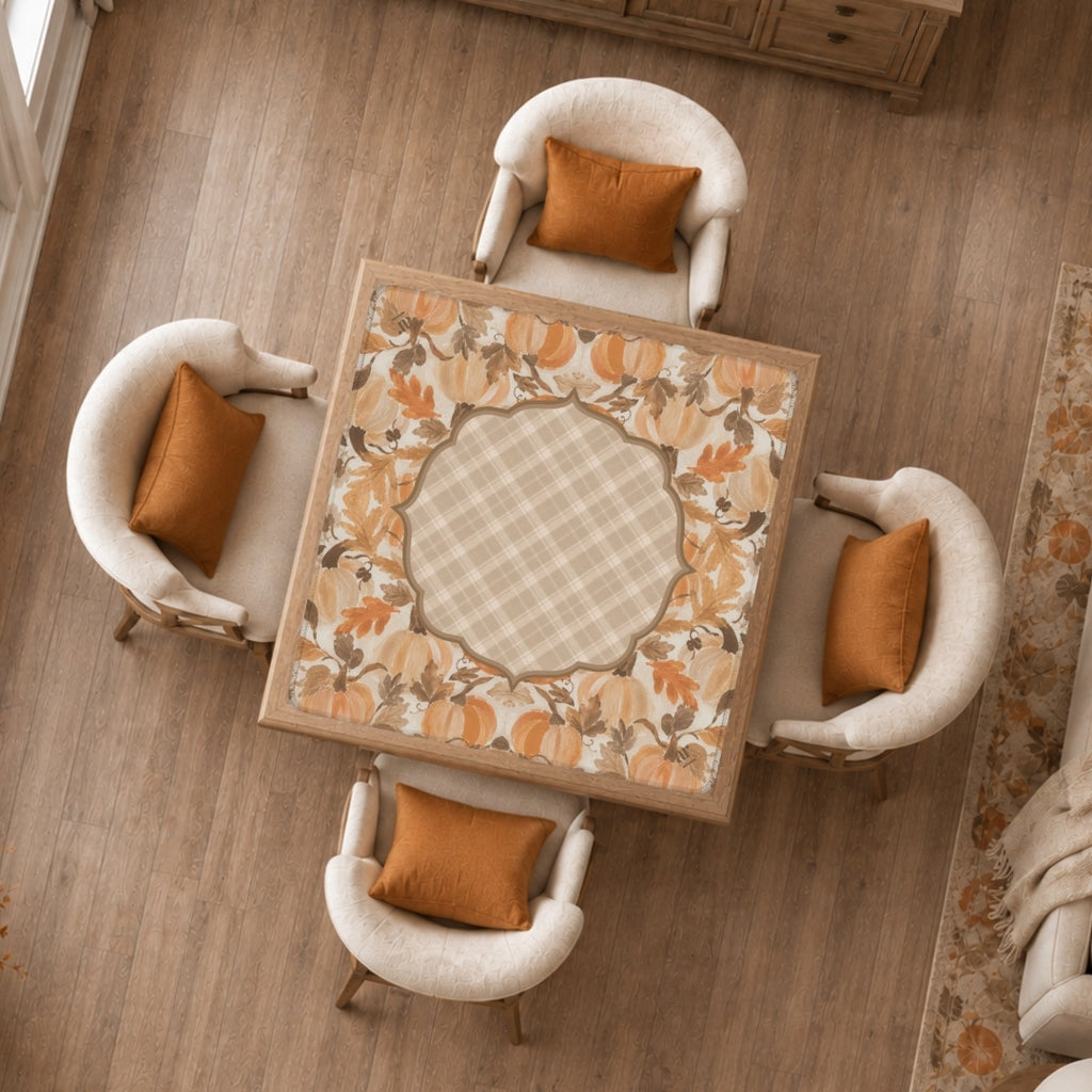 Pumpkin Plaid Mahjong Mat