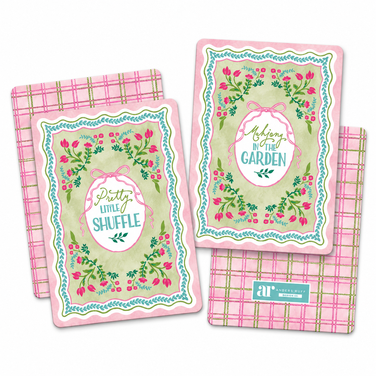 Pretty Little Mahjong Shuffler Set | Pink Floral Garden – Anders Ruff ...