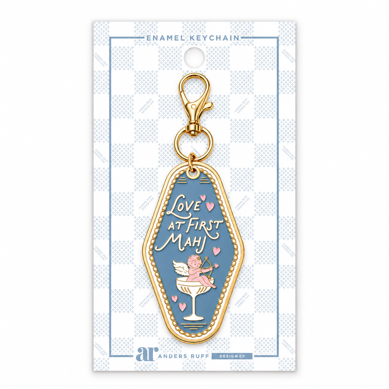 Love at First Mahj Keychain Charm | Cupid Enamel Mahjong Bag Charm ...