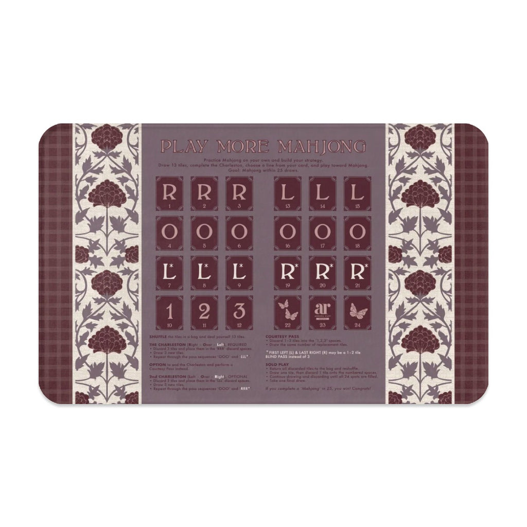 Burgundy Grove Solo Play Mahjong Mat