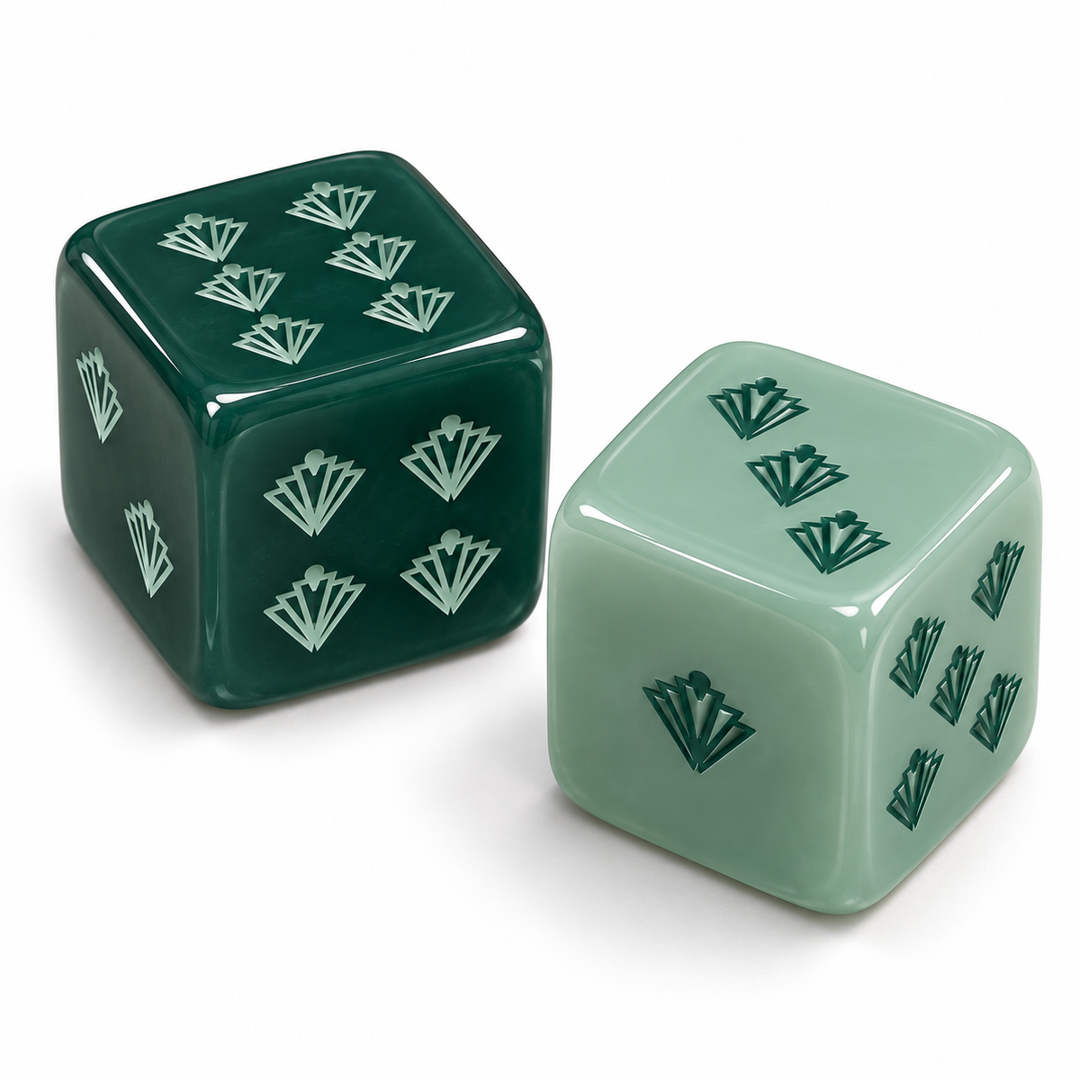 Fanned Fortune Dice with Pouch Set