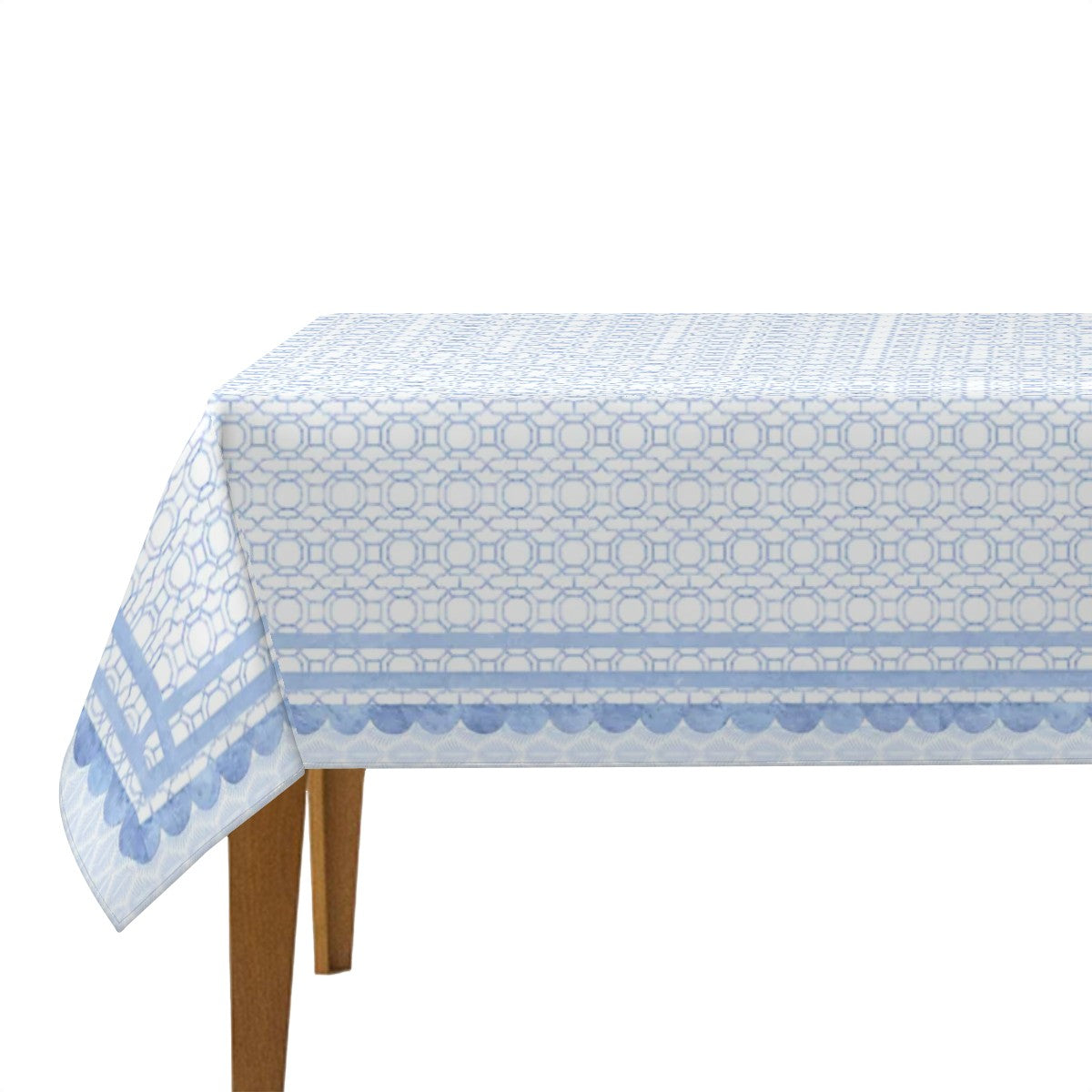 French Blue Trellis Tablecloth