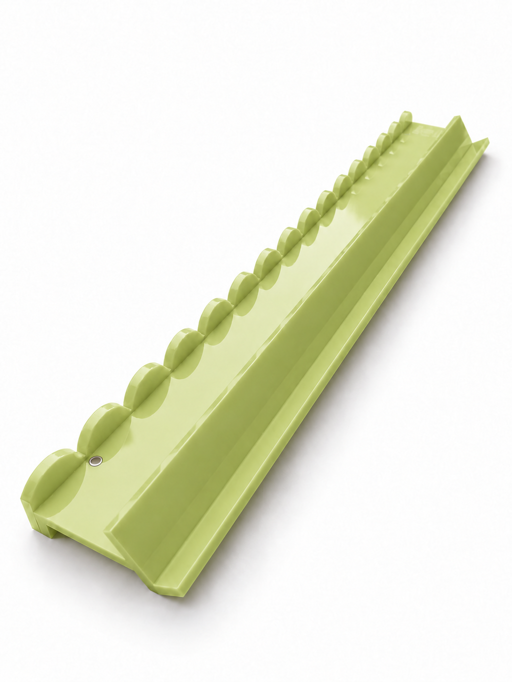 Pistachio Green Acrylic Mahjong Rack Set — Scalloped Pushers