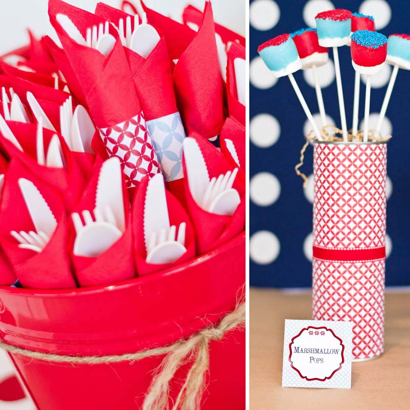 4th of July Pinwheels Printable Party Collection - Instant Download