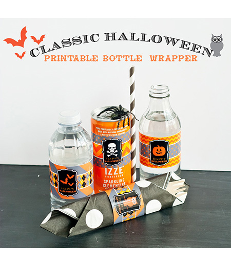 Classic Halloween Design Kit - Printable Drink Bottle Wrappers ...