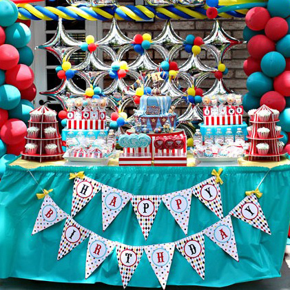 Vintage Clowning Around Carnival Birthday Party Printables Collection ...